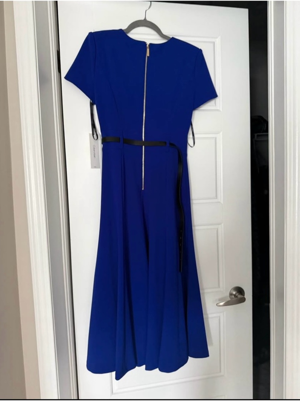 Calvin Klein newCobalt Blue Midi Dress - Picture 3 of 4